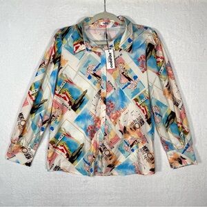 NWT Zeagoo Women’s Button Up Blouse Long Sleeve Collared Size M Travel Casual